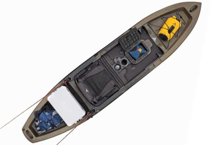 Picture of the Ascend 12T kayak with all the storage options