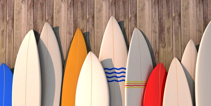 short and long paddleboards