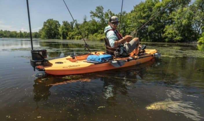 Fishing from my Old Town Sportsman Autopilot 136